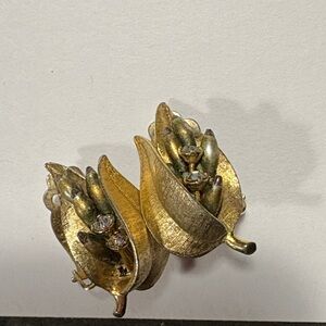 Gold Leaf Clip-On Earrings